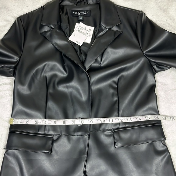 NWT Laundry By Shelli Segal Polyurethane Notched Collar Single Button Blazer S - Picture 13 of 15